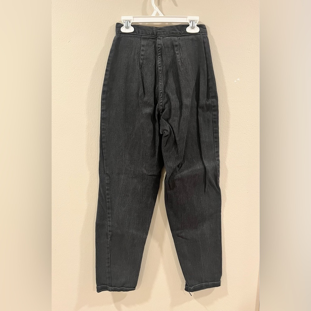 Vintage Cap Ferrat "Save the Planet" High Waisted Tapered Mom Jeans - Black Wash - Picture 3 of 9